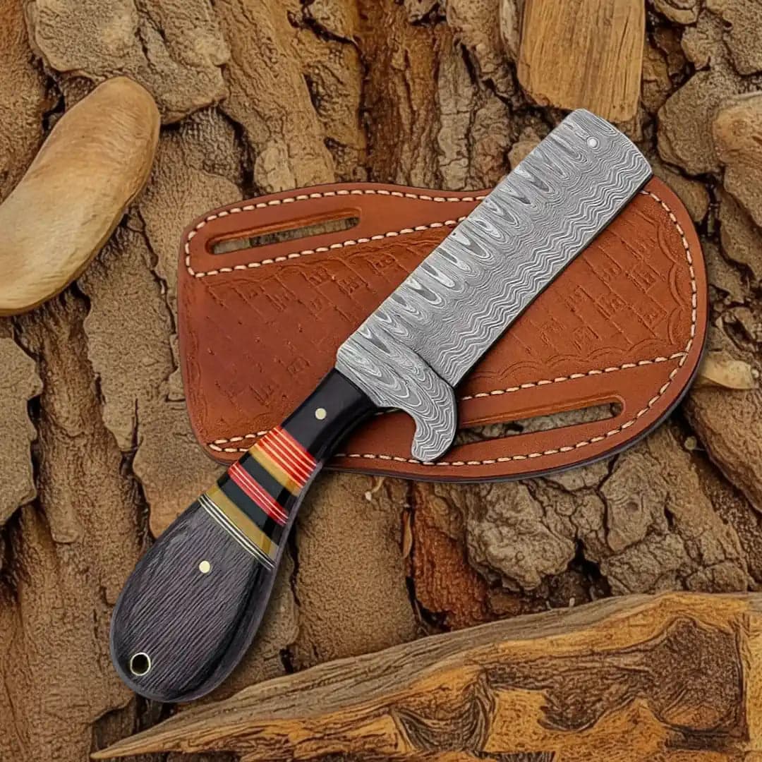 7.5" Rancher's Damascus Bull Cutter with Resin Handle
