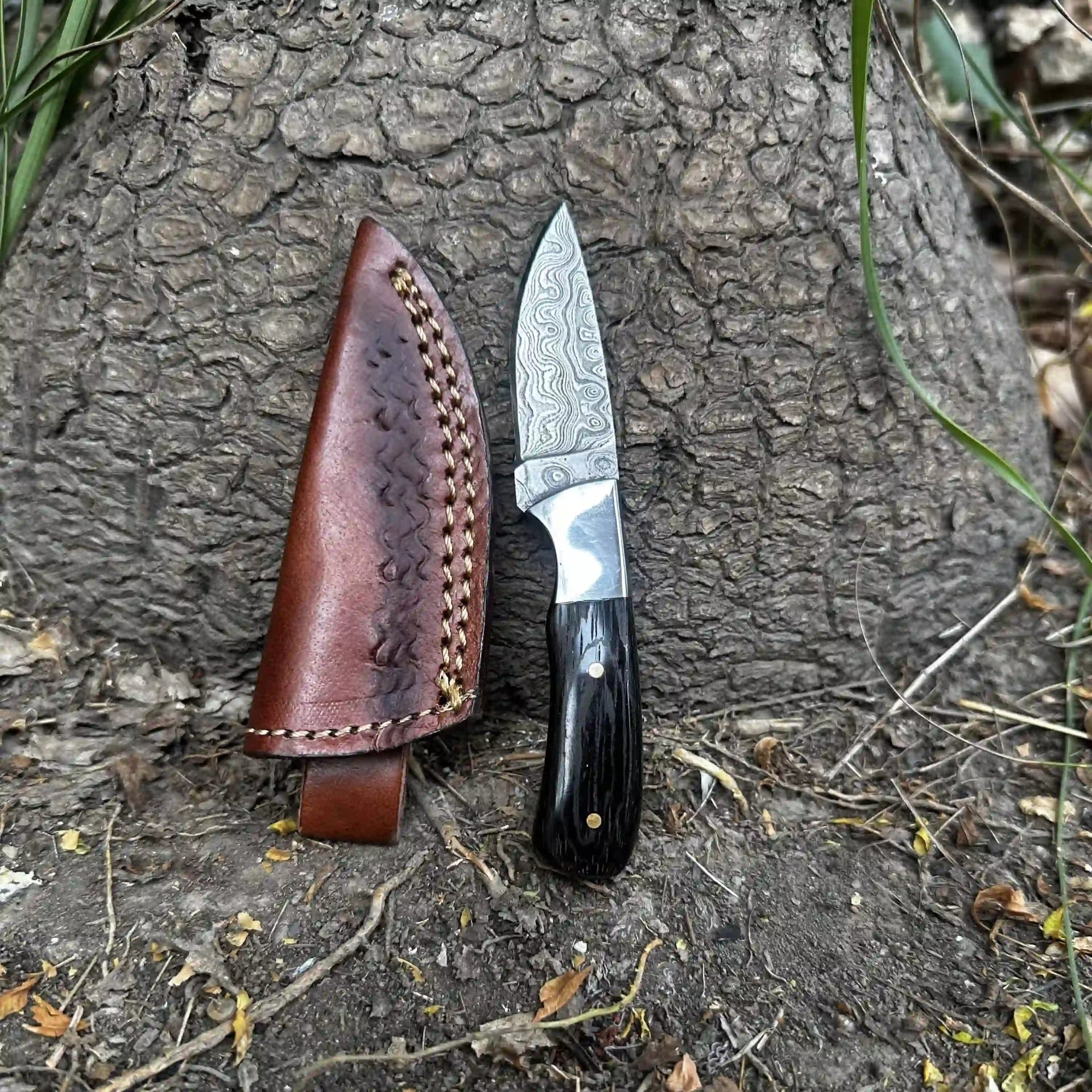 Damascus Mini Fixed Blade Neck Knife