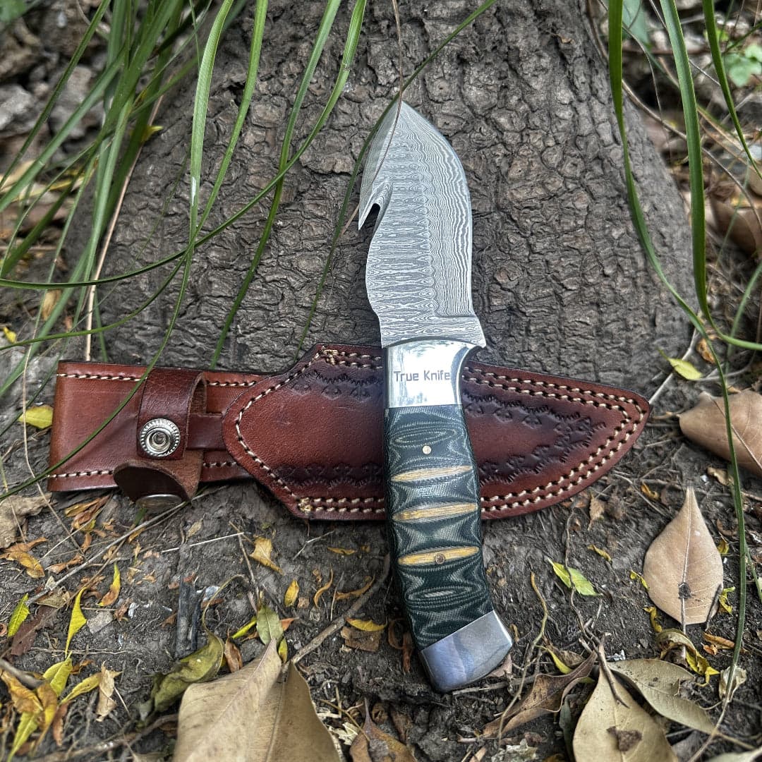 Elite Damascus Gut Hook Knife