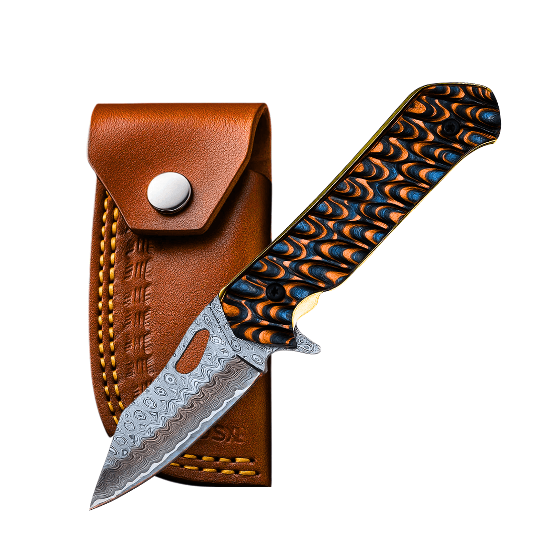 Forge Weave Damascus Pocket Knife