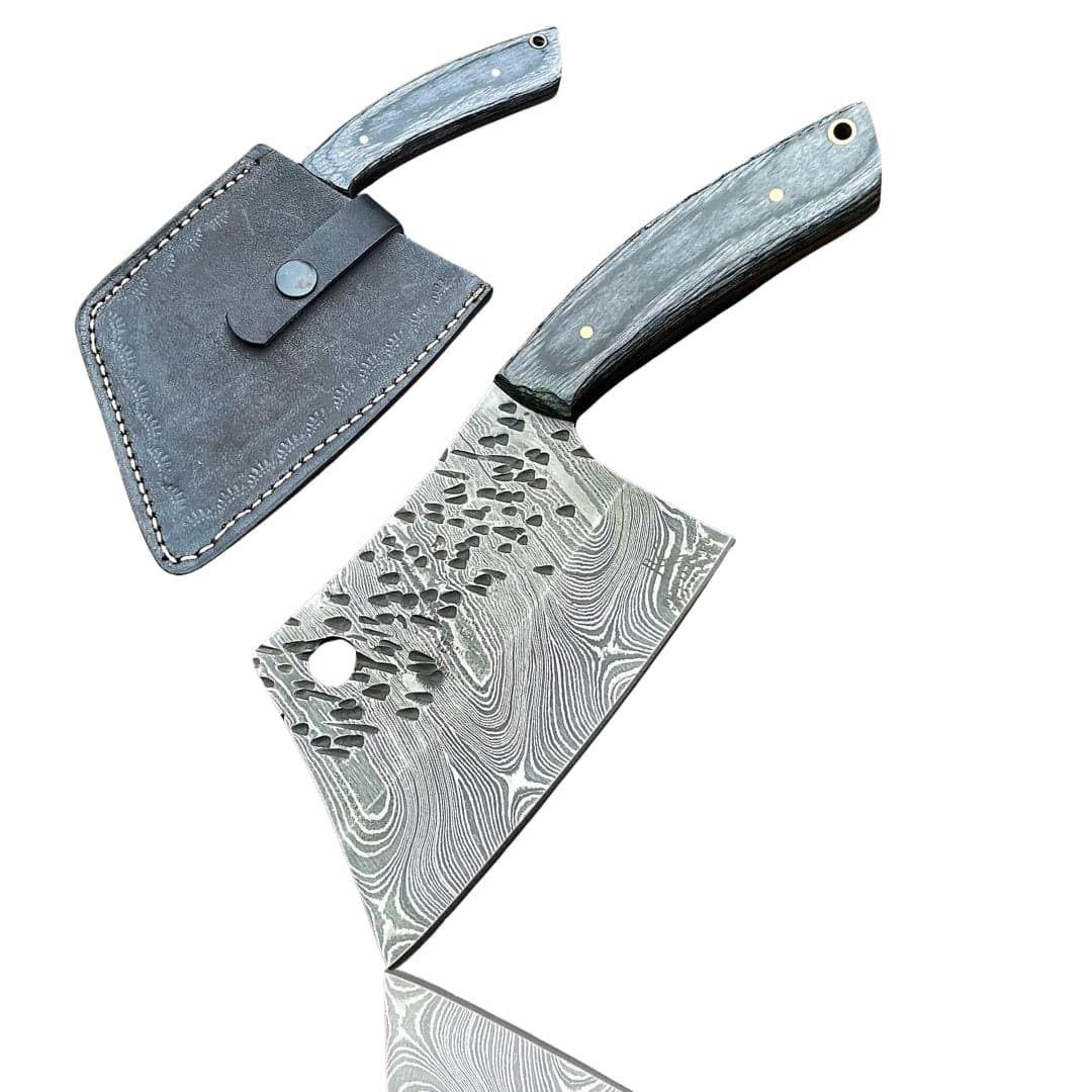 Serbian Meat Cleaver Forged Damascus Knife