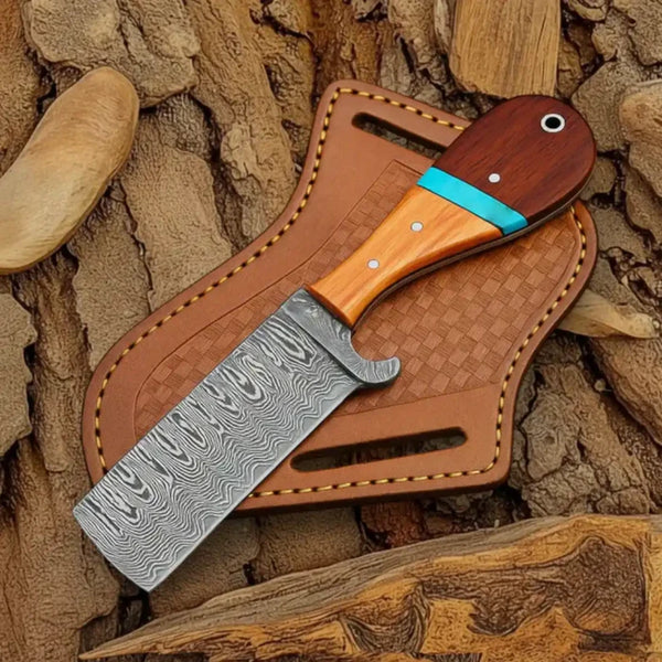 Full Preview Authentic Damascus Cowboy Bull cutter knife
