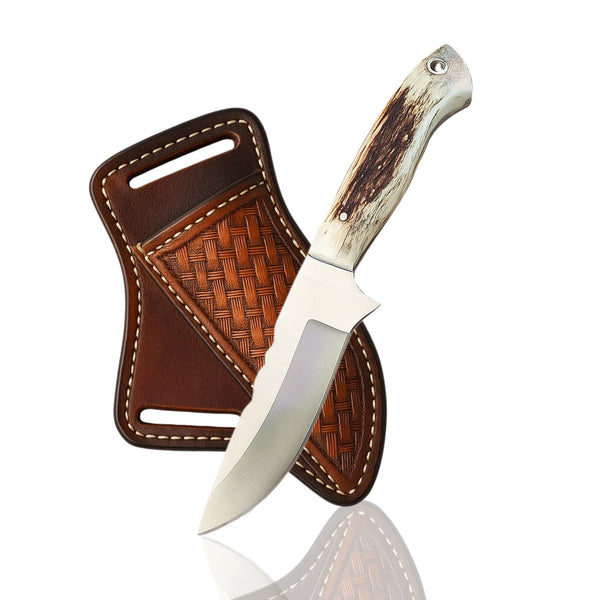 Cowboy Fixed Blade Antler Handle