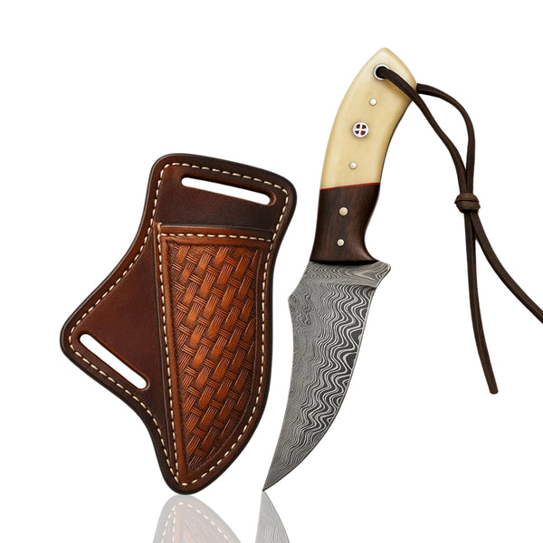 01-2_ Blade Belt Knife Bone Handle Blade