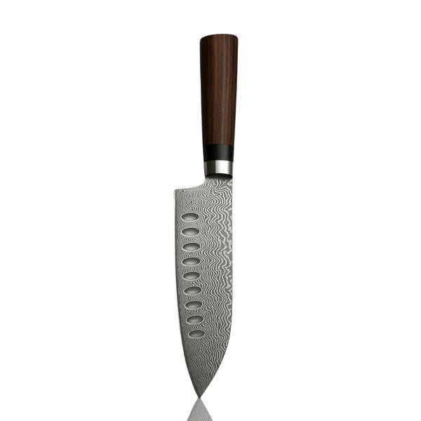 EliteWave Damascus Granton Santoku Knife (6.6 inch)