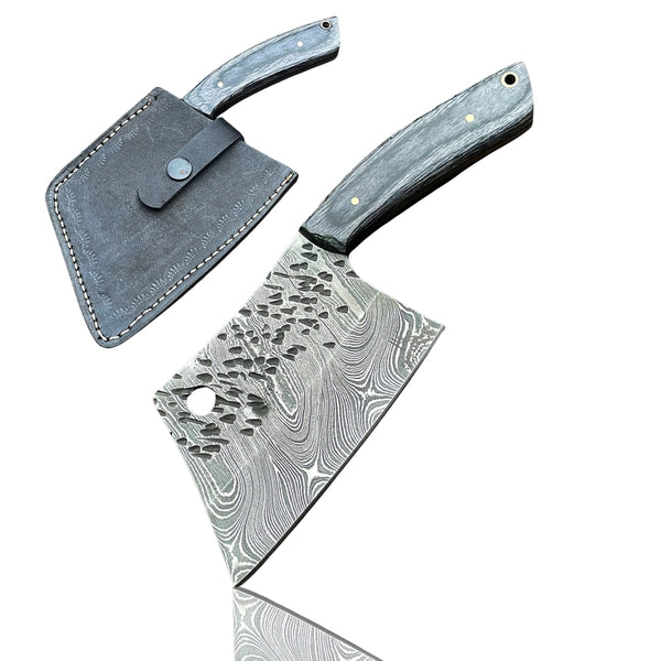 Serbian Meat Cleaver Forged Damascus Knife
