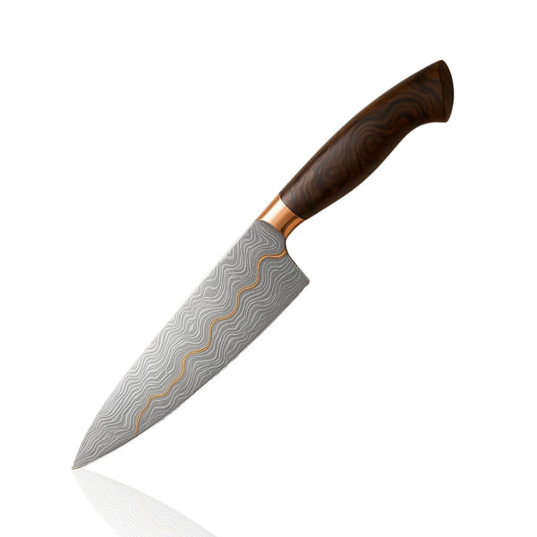 Damascus Copper Wave Cooking Knife