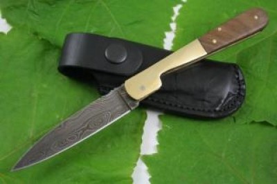 Hand Made Folding Damascus Knife
