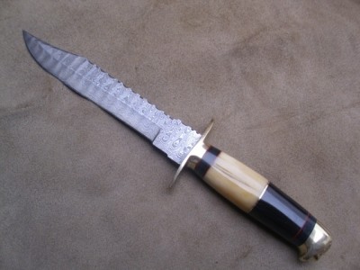 Damascus Steel Long Clip Knife