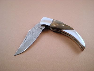 Hand Made Damascus Steel Pocket Knife