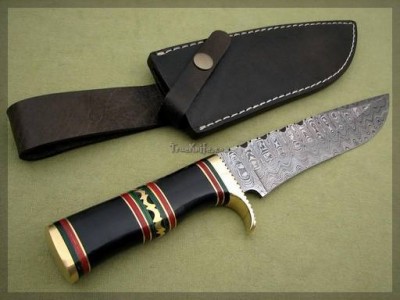 Handmade Bone Handle Damascus Knife