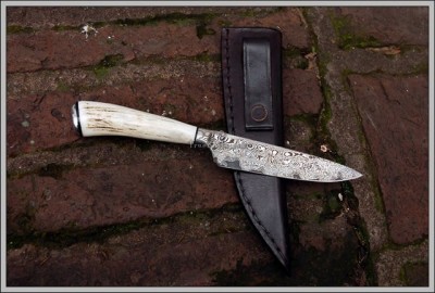 Custom Damascus Integral Knife