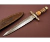 damascus carbon steel dagger sheath