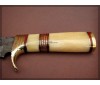 damascus-custom-knife-camel-bone side view