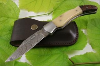 Custom Damascus Folding Knife