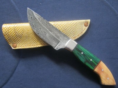 Custom Damascus Drop Point Knife