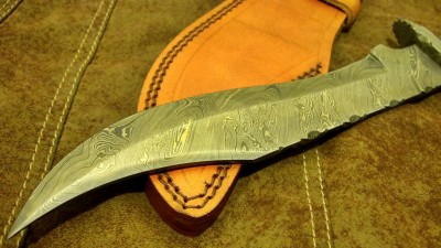 Damascus Bowie Hunter Blade Knife