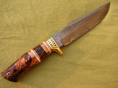 Custom Handmade Damascus Hunter Knife 